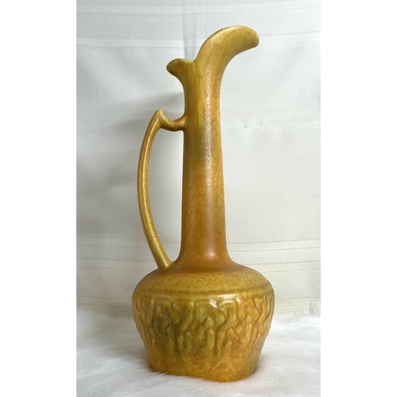 18" VintageMCM HAEGER Jug/Pitcher Dark Yellow1960sFor Home Decoration